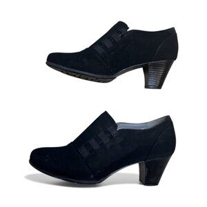 Cliffs by White Mountain Black Suede Heeled Booties Women’s 9.5 Comfort Shoes